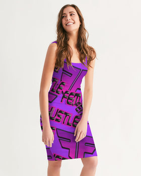 Gaimland Apparel FEM Hustle Collection- Purple Women's Midi Bodycon Dress- (KC)